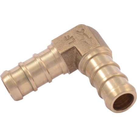 Sharkbite 3/8 In. x 3/8 In. Barb 90 Deg. Brass PEX Elbow 1/4 Bend UC246LFA